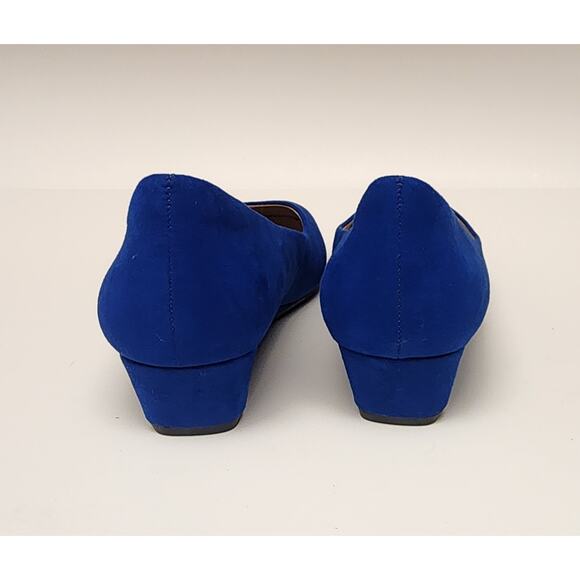 DREAM PAIRS Royal Blue Women's Pump Wedge Heel Round Toe Slip On Shoes US 9.5M - Picture 5 of 12